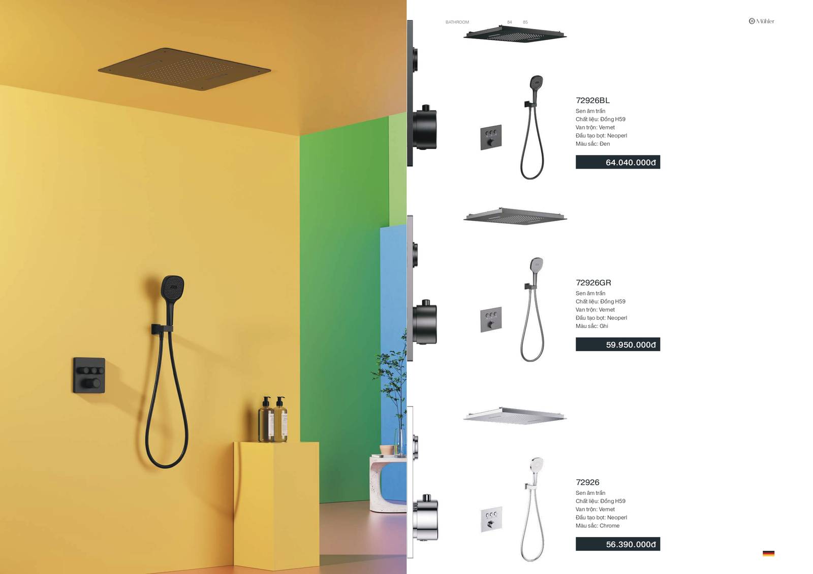 Thiết bị vệ sinh MUHLER Catalogue và Bảng giá mới nhất /Page 43